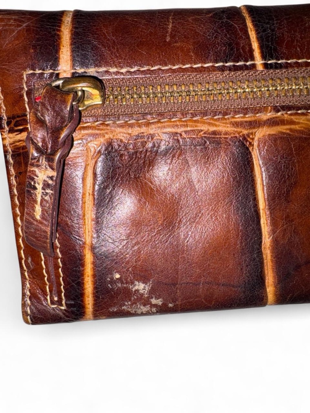 Dooney & Bourke Brown Croc-Embossed Leather Continental Wallet - Picture 3 of 7